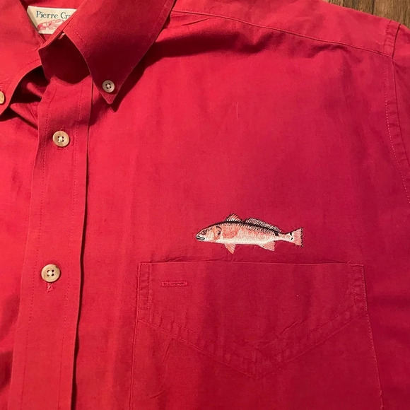PIERRE CRAWDEAUX MEN’S LOUISIANA CAJUN SPORTSMAN SHORT SLEEVE SHIRT SIZE LARGE - Picture 2 of 6